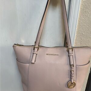 Michael Kors Pink Tote Bag free necklace set